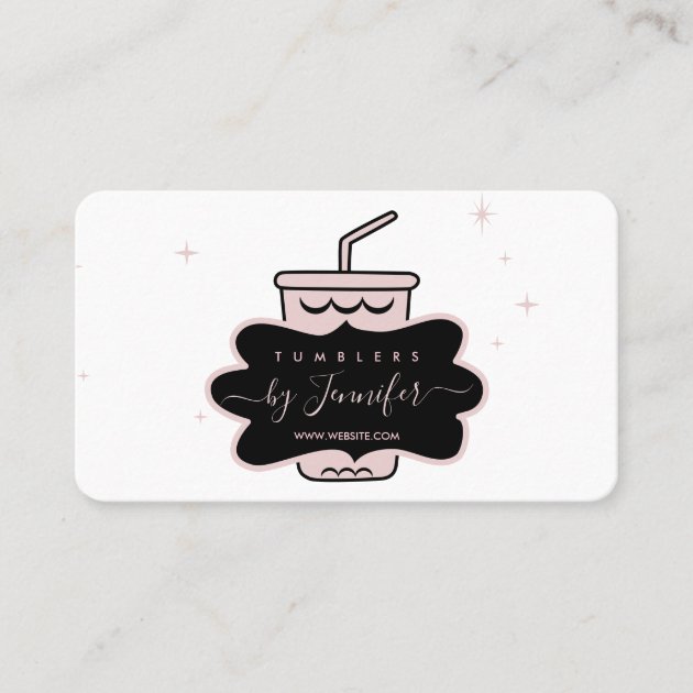 Pink homemade mug tumbler business card