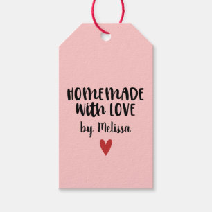 Pink Homemade With Love Gift Tags