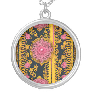 Pink Honey Ai art Silver Plated Necklace