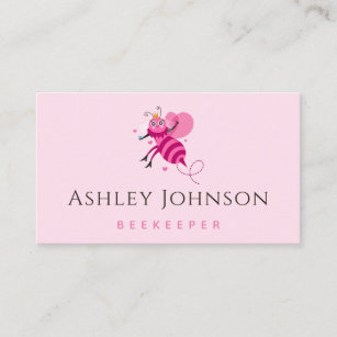 Pink Honey Bee Princess Beekeeper Apiary Girly Business Card