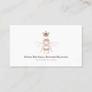 Pink Honeycomb Crown Queen Bee Business Card
