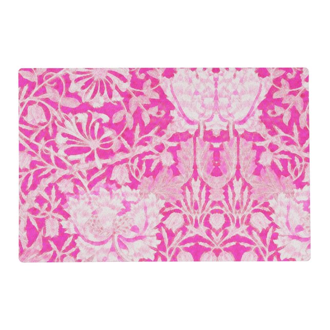 Pink Honeysuckle Laminated Placemat (Front)