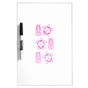 Pink Honu And Tiki Mask Dry Erase Board