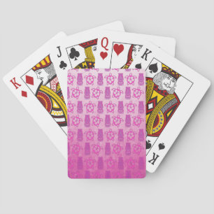 Pink Honu And Tiki Mask Poker Cards