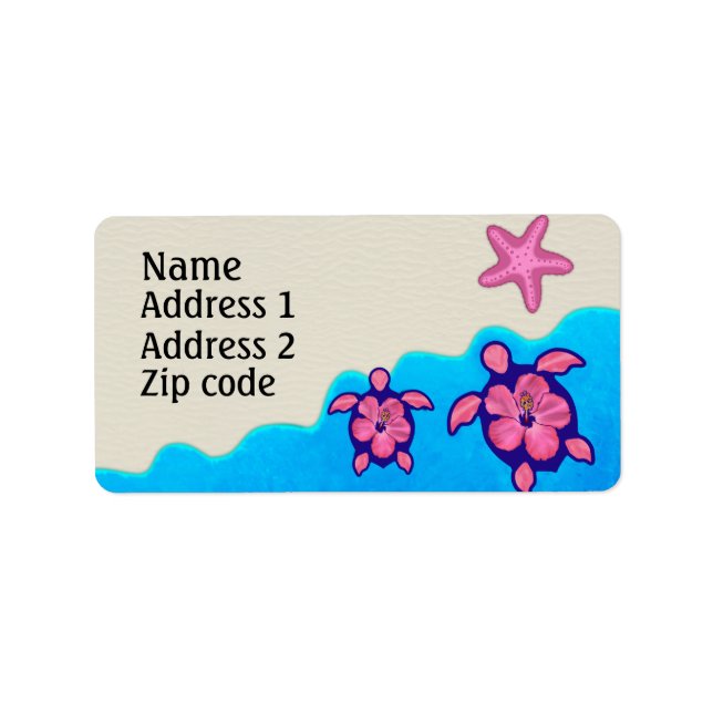 Pink Honu Turtles Label (Front)