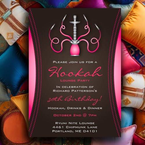 Pink Hookah Party Invitation