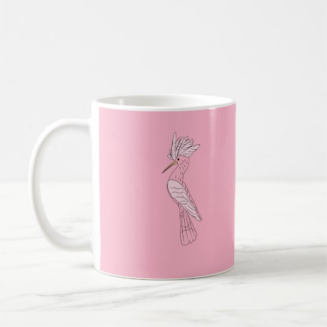 Pink hoopoe mug (Left)
