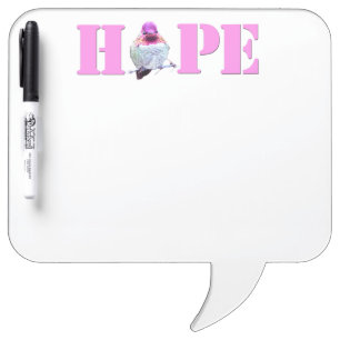 Pink HOPE Hummingbird Photo Dry Erase Board