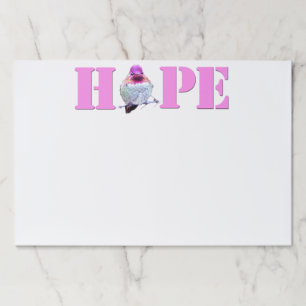 Pink HOPE Hummingbird Photo Large Tearaway Notepad Paper Pad