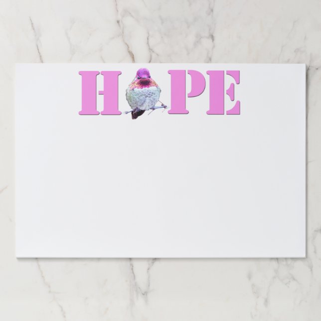 Pink HOPE Hummingbird Photo Large Tearaway Notepad Paper Pad (Front)