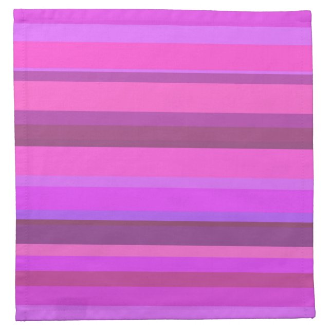 Pink horizontal stripes cloth napkin (Front)