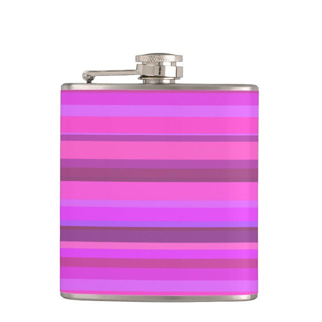 Pink horizontal stripes flask (Front)