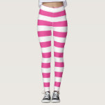 Pink Horizontal Stripes Leggings at Zazzle