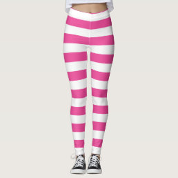 Pink Horizontal Stripes Leggings