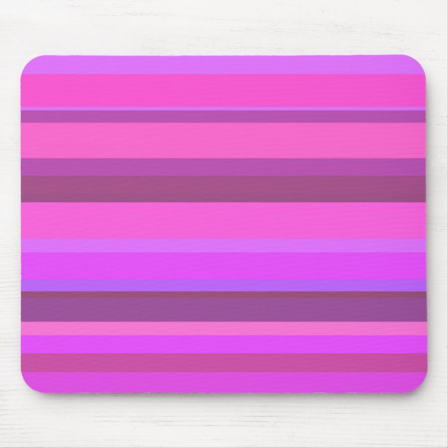 Pink horizontal stripes mouse pad (Front)