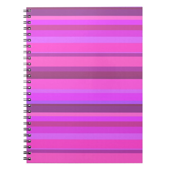 Pink horizontal stripes notebook (Front)