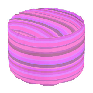 Pink horizontal stripes pouf