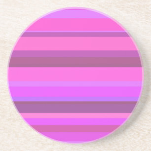 Pink horizontal stripes sandstone coaster