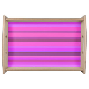Pink horizontal stripes serving tray
