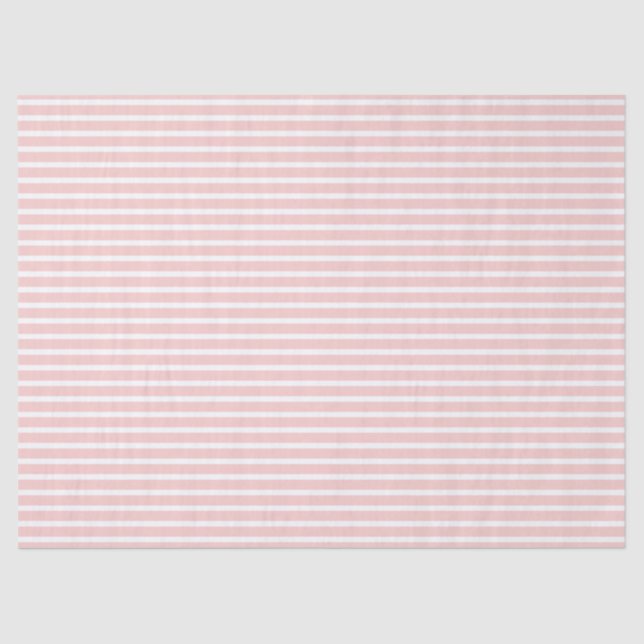 Pink Horizontal Stripes Tissue Paper (Front)