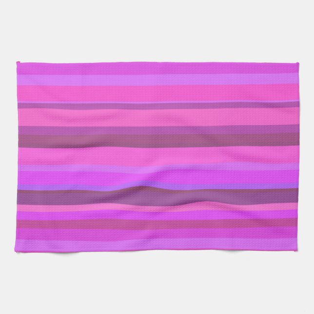 Pink horizontal stripes towel (Horizontal)