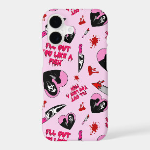 Pink Horror Slasher Pattern Spooky Valentine Kni iPhone 17 Case