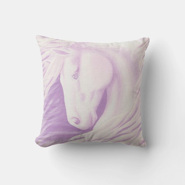 Pink Horse Collection Throw Pillow (Front)