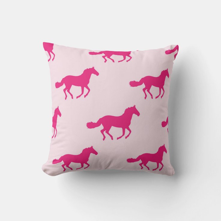 Pink Horse Design Pillow | Zazzle