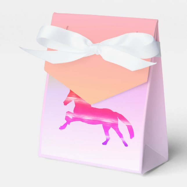 Pink Horse Favor Boxes (Front Side)