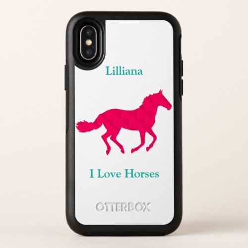 Pink Horse I Love Horses  Otterbox Case