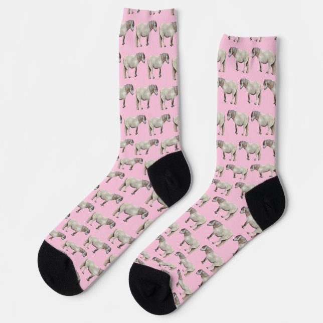Pink horse socks (Left)