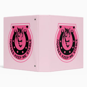 Pink Horseback Rider 3 Ring Binder