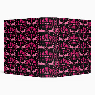 Pink Horseback Riding 3 Ring Binder