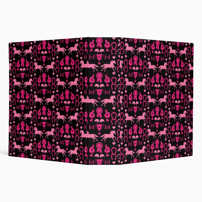 Pink Horseback Riding  3 Ring Binder (Background)