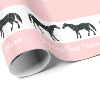 Pink Horses Custom Gift Wrap by MysticDesigns at Zazzle