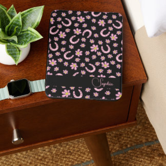 Pink Horseshoe Floral Horse Lover Name Kindle Cover