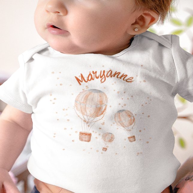 Pink Hot Air Balloon 1st Birthday Baby Bodysuit (Creator Uploaded)