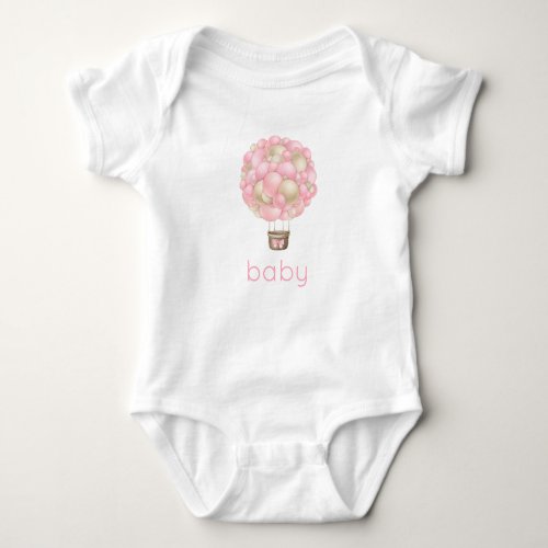 Pink Hot Air Balloon Baby Bodysuit