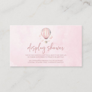 Pink Hot Air Balloon Baby Shower Display Shower Enclosure Card