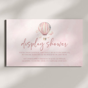 Pink Hot Air Balloon Baby Shower Display Shower Enclosure Card