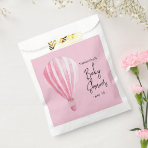 Pink hot air balloon Baby shower Favor Bag
