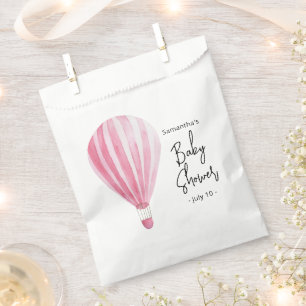 Pink hot air balloon Baby shower Favor Bag