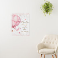 Pink Hot Air Balloon Baby Shower Foam Boards