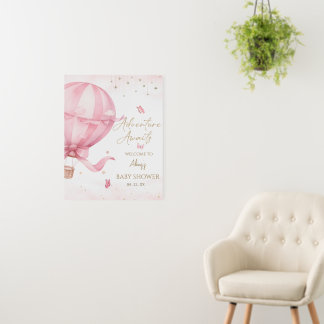 Pink Hot Air Balloon Baby Shower Foam Boards