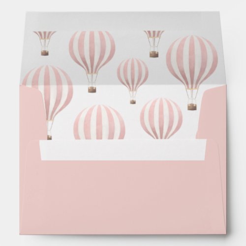 Pink Hot Air Balloon Birthday Party Envelope