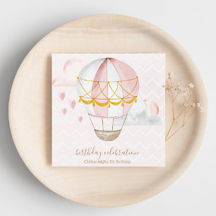 Pink Hot Air Balloon Favor Bags Napkins