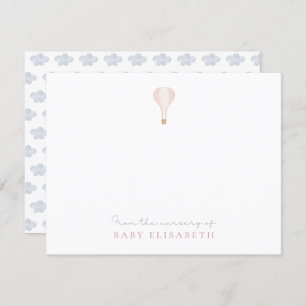 Pink Hot Air Balloon , from the nursery of, Invitation
