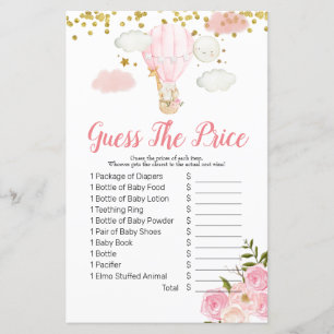 Pink Hot air balloon guess the price Game