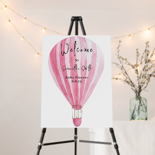 Pink hot air balloon Welcome Foam Board