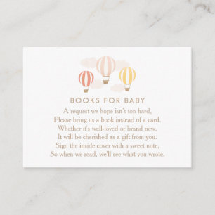 Pink Hot Air Balloons Books for Baby Enclosure Car Card